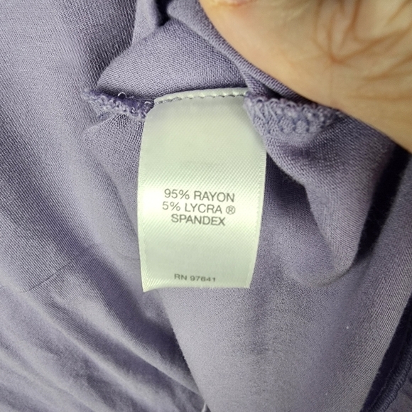 J Jill Wearever V-Neck Purple Peplum Top Size XSP 3/4 Sleeve Easter Pastel - Picture 5 of 7